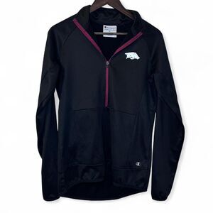 Arkansas Razorbacks Game Day Black Quarter Zip w/ Embroidered Razorback